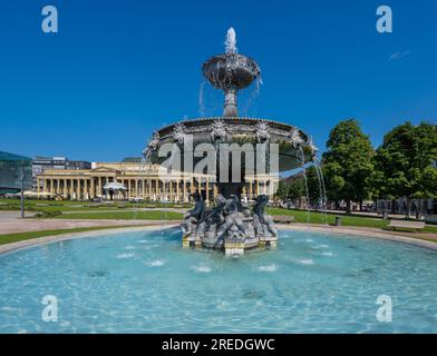 Vue depuis le nouveau château jusqu'au centre-ville de Stuttgart. Baden Wuerttemberg, Allemagne, Europe Banque D'Images