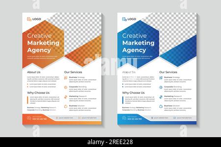 Conception de modèle de flyer d'affaires de société de marketing d'entreprise Illustration de Vecteur