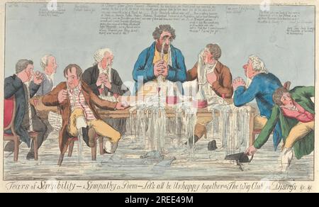 Larmes de sensibilité - sympathie un poème - soyons tous malheureux ensemble - c'est-à-dire - le Club perruque en détresse etc. 1797 par Charles Ansell Banque D'Images