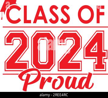 Red Class de 2024 fiers Illustration de Vecteur