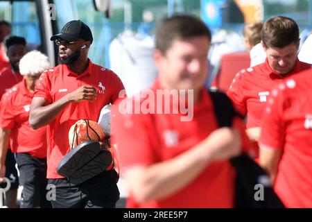 Cakovec, Croatie. 27 juillet 2023. Moussa Dembele, membre de l'équipe de France, actuel footballeur du club saoudien Al-Ettifaq, participera à un match amical contre le FK Rabotnicki Skopje à Cakovec, Croatie, le 27 juillet 2023. Photo : Vjeran Zganec Rogulja/PIXSELL crédit : Pixsell/Alamy Live News Banque D'Images