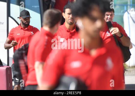 Cakovec, Croatie. 27 juillet 2023. Moussa Dembele, le joueur de l'équipe nationale française, l'actuel footballeur du club saoudien Al-Ettifaq et Steven Gerrard participeront à un match amical contre le FK Rabotnicki Skopje à Cakovec, en Croatie, le 27 juillet 2023. Photo : Vjeran Zganec Rogulja/PIXSELL crédit : Pixsell/Alamy Live News Banque D'Images