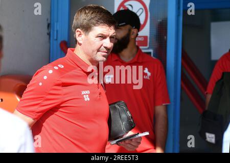 Cakovec, Croatie. 27 juillet 2023. L’entraîneur du club saoudien Al-Ettifaq Steven Gerrard participera à un match amical contre le FK Rabotnicki Skopje à Cakovec, Croatie, le 27 juillet 2023. Photo : Vjeran Zganec Rogulja/PIXSELL crédit : Pixsell/Alamy Live News Banque D'Images