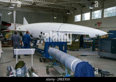 Avro Blue Steel, missile d'isolement nucléaire britannique propulsé par fusée, construit pour armer les bombardiers de la Royal Air Force V. Bombe nucléaire Banque D'Images