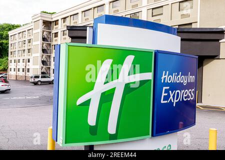 Athens Géorgie, Holiday Inn Express Athens University Area, hôtel IHG, extérieur, bâtiment, entrée principale, logo de signe Banque D'Images