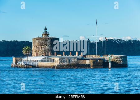 Phare dans le port de Sydney, Sydney, Nouvelle-Galles du Sud, Australie Banque D'Images