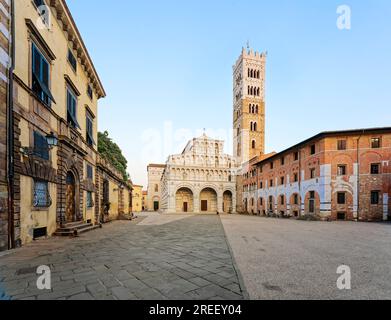 Cathedral, Cathedral di San Martino aussi Duomo di Lucca, Piazza San Martino, Lucca, Toscane, Italie Banque D'Images