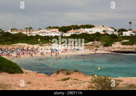 Vue sur la plage de Cala en Turqueta. Menorca. Îles Baléares. Espagne Banque D'Images