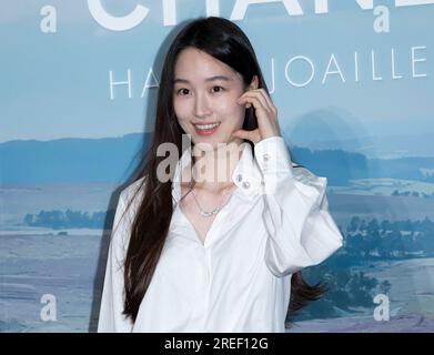 Séoul, Corée du Sud. 27 juillet 2023. L'actrice sud-coréenne Won Ji-an assiste à un photocall pour l'événement Tweed de Chanel Collection à Séoul, Corée du Sud, le 27 juillet 2023. (Photo : Lee Young-ho/Sipa USA) crédit : SIPA USA/Alamy Live News Banque D'Images