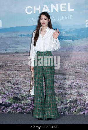 Séoul, Corée du Sud. 27 juillet 2023. L'actrice sud-coréenne Won Ji-an assiste à un photocall pour l'événement Tweed de Chanel Collection à Séoul, Corée du Sud, le 27 juillet 2023. (Photo : Lee Young-ho/Sipa USA) crédit : SIPA USA/Alamy Live News Banque D'Images