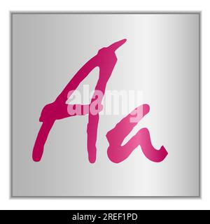 Lettre stylisée A de l'alphabet sur fond argenté avec ombre Illustration de Vecteur