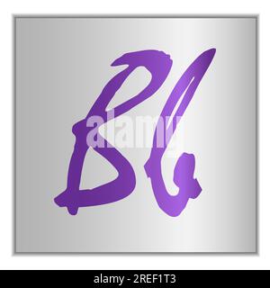 Lettre B stylisée de l'alphabet sur fond argenté avec ombre Illustration de Vecteur
