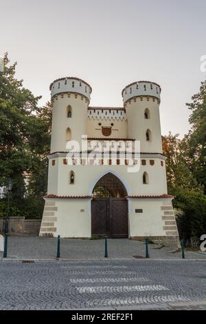 Porte dans la ville de Vlasim, République tchèque Banque D'Images