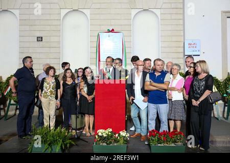 Milan, Italie. 27 juillet 2023. MILAN - via Palestro, commémoration du massacre par Libera et le Commandement provincial des pompiers de Milan, intervention de Giuseppe Sala. Crédit pour usage éditorial uniquement : Independent photo Agency/Alamy Live News Banque D'Images