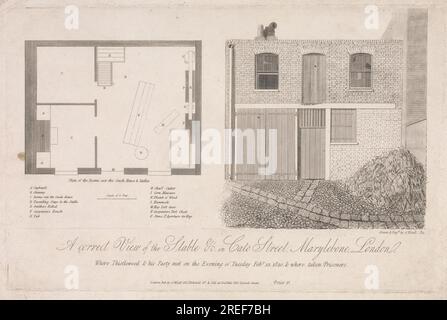 A correct View of the stable etc. In Cato Street, Marylebone London par Abraham Wivell Banque D'Images