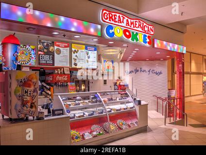 Springfield, Missouri - 22 mars 2019 : Great American cookies est une chaîne de magasins spécialisée dans les biscuits et gâteaux gastronomiques dont le siège social est à Atlanta Banque D'Images