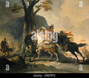 Alexandre le Grand à la bataille du Granicus contre les Perses 1737 par Cornelis Troost Banque D'Images