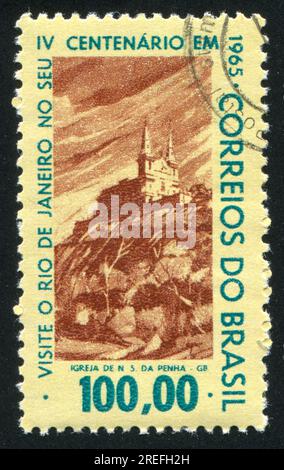 BRÉSIL - CIRCA 1965 : timbre imprimé par le Brésil, montre le château, circa 1965 Banque D'Images