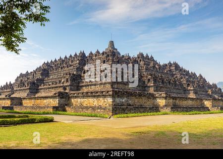 Temple de Borobudur à Yogyakarta, Java, Indonésie. Banque D'Images