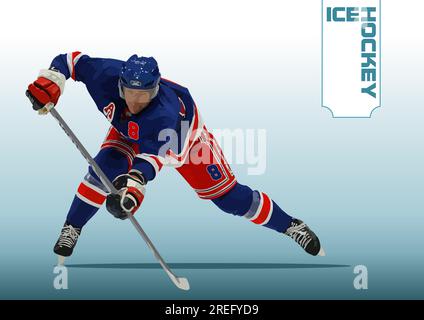 Joueurs de hockey. illustration de 3d couleurs vectorielles Illustration de Vecteur