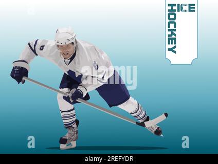 Joueurs de hockey. illustration de 3d couleurs vectorielles Illustration de Vecteur