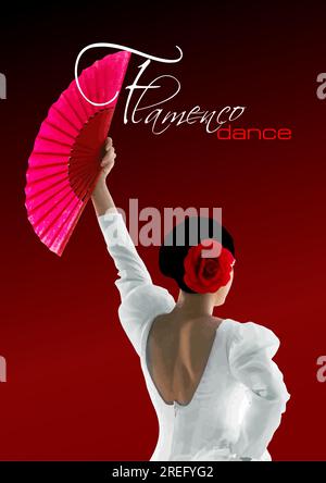 Belle jeune femme dansant le flamenco. Illustration 3d vectorielle Illustration de Vecteur