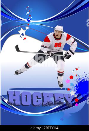 Joueurs de hockey. illustration de 3d couleurs vectorielles Illustration de Vecteur