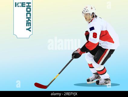 Joueurs de hockey. illustration de 3d couleurs vectorielles Illustration de Vecteur