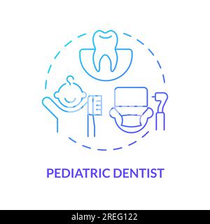 Icône du concept de dégradé bleu pour dentiste pédiatrique Illustration de Vecteur