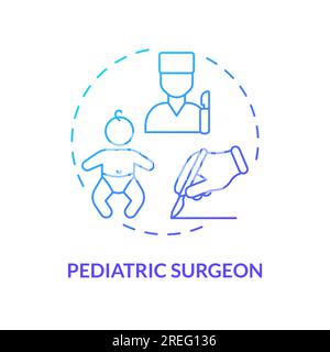 Icône du concept de gradient bleu pour chirurgien pédiatrique Illustration de Vecteur