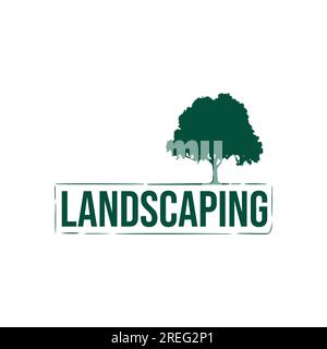 Vecteur de conception de logo d'aménagement paysager d'arbre. Arbre feuilles branche plante croissance nature vecteur vert logo combinaison de conception approprié pour le marketing paysager bu Illustration de Vecteur