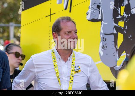 Albi, France. 27 juillet 2023. Christian Prudhomme à l'arrivée de la cinquième étape du Tour de France féminin 2023 à Albi, le 27 2023 juillet. Photo d'Arnaud Bertrand/ ABACAPRESS.COM crédit : Abaca Press/Alamy Live News Banque D'Images