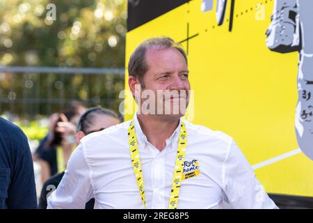 Albi, France. 27 juillet 2023. Christian Prudhomme à l'arrivée de la cinquième étape du Tour de France féminin 2023 à Albi, le 27 2023 juillet. Photo d'Arnaud Bertrand/ ABACAPRESS.COM crédit : Abaca Press/Alamy Live News Banque D'Images