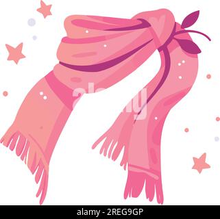 Foulard de noël dessiné à la main dans un style plat isolé sur fond Illustration de Vecteur