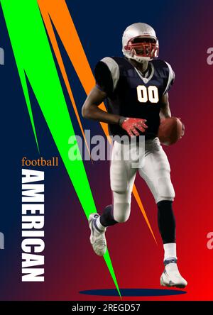Image d'un joueur de football américain. Affiche. Illustration de Vector 3D Illustration de Vecteur