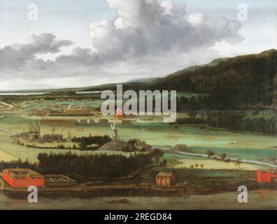 Fonderie de canons de Hendrik Trip à Julitabruk, en Suède, entre 1650 et 1675 par Allaert van Everdingen Banque D'Images