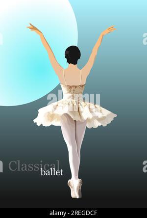 Danse classique danseuse de couleur 3D illustration vectorielle Illustration de Vecteur