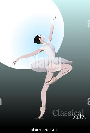 Danse classique danseuse de couleur 3D illustration vectorielle Illustration de Vecteur