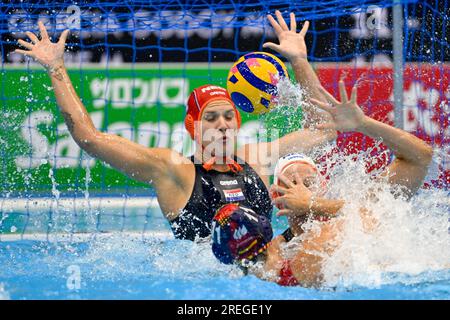 Fukuoka, Japon. 28 juillet 2023. FUKUOKA, JAPON - 28 JUILLET : Laura Aarts des pays-Bas lors du match de water-polo féminin entre l'Italie et les pays-Bas le jour 15 des Championnats du monde aquatiques de Fukuoka 2023 au Marine Messe Fukuoka Hall B le 28 juillet 2023 à Fukuoka, Japon. (Photo de Pablo Morano/Agence BSR) crédit : Agence BSR/Alamy Live News Banque D'Images