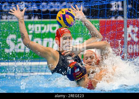 Fukuoka, Japon. 28 juillet 2023. FUKUOKA, JAPON - 28 JUILLET : Laura Aarts des pays-Bas lors du match de water-polo féminin entre l'Italie et les pays-Bas le jour 15 des Championnats du monde aquatiques de Fukuoka 2023 au Marine Messe Fukuoka Hall B le 28 juillet 2023 à Fukuoka, Japon. (Photo de Pablo Morano/Agence BSR) crédit : Agence BSR/Alamy Live News Banque D'Images