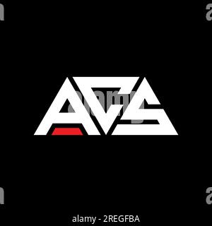 Logo de lettre triangle ACS avec forme de triangle. Monogramme de conception de logo triangle ACS. Modèle de logo vecteur triangle ACS avec couleur rouge. ACS triangul Illustration de Vecteur