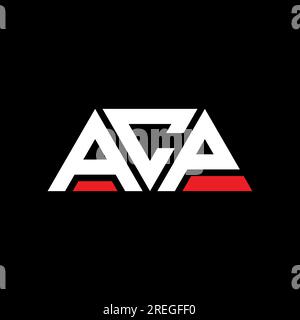 Logo de lettre triangle ACP avec forme de triangle. Monogramme de logo triangle ACP. Modèle de logo vecteur triangle ACP avec couleur rouge. ACP triangul Illustration de Vecteur