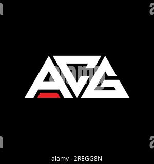 Logo de lettre triangle ACG avec forme de triangle. Monogramme de logo triangle ACG. Modèle de logo vectoriel triangle ACG avec couleur rouge. ACG triangul Illustration de Vecteur