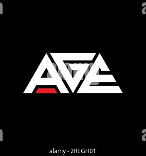 Logo de lettre triangle D'ÂGE avec forme de triangle. Monogramme de logo triangle D'ÂGE. Modèle de logo vecteur triangle D'ÂGE avec la couleur rouge. AGE triangul Illustration de Vecteur