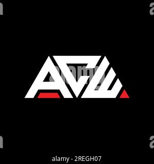 Logo lettre triangle ACW avec forme de triangle. Monogramme de logo triangle ACW. Modèle de logo vectoriel triangle ACW avec couleur rouge. ACW triangul Illustration de Vecteur