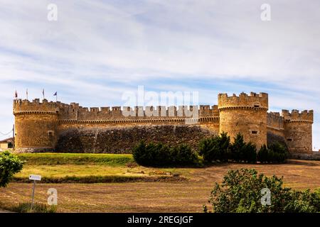 Château de Grajal, Grajal de Campos, León, Castilla y Leon, Espagne. Le château représente les nouvelles tendances Renaissance de la fortification. Il est devenu le premier g Banque D'Images