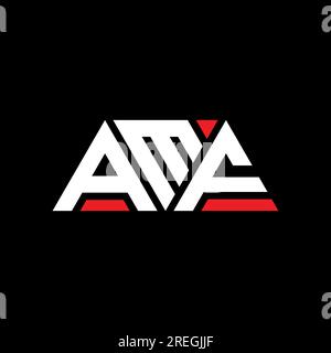 Logo de lettre triangle AMF avec forme de triangle. Monogramme de conception de logo triangle AMF. Modèle de logo vecteur triangle AMF avec couleur rouge. AMF triangul Illustration de Vecteur