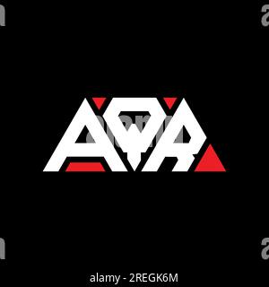 Logo de lettre triangle AQR avec forme de triangle. Monogramme de logo triangle AQR. Modèle de logo vectoriel triangle AQR avec couleur rouge. AQR triangul Illustration de Vecteur