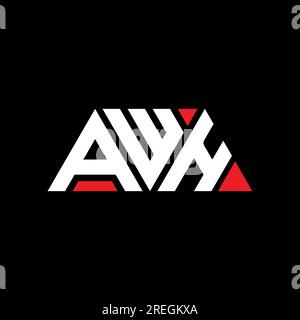 Logo AWH lettre triangle avec forme de triangle. Monogramme de logo triangle AWH. Modèle de logo vecteur triangle AWH avec couleur rouge. AWH triangul Illustration de Vecteur