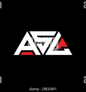 Logo de lettre triangle ASL avec forme de triangle. Monogramme de logo de triangle ASL. Modèle de logo vectoriel de triangle ASL avec la couleur rouge. ASL triangul Illustration de Vecteur